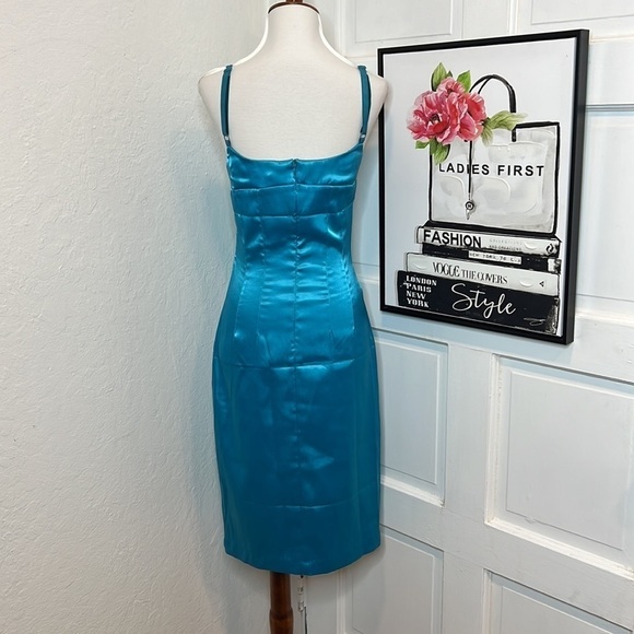 NWF Blaque Label Aqua Blue Midi Dress Size S - Picture 3 of 8